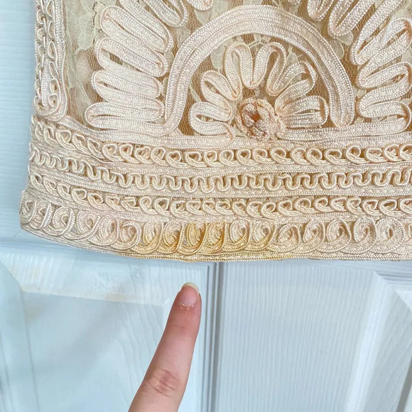 Vintage SUE WONG Nocturne Ivory Cream Lace Sheath Dress Cocktail Party Size 4 - Picture 7 of 10